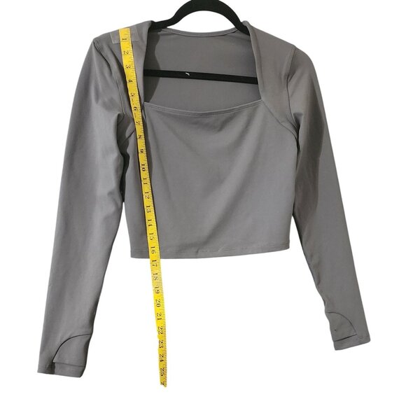 Set Of 3 Baleaf Long Sleeve Square Neck Crop Tops Black & Gray Womens Size S - Picture 8 of 15